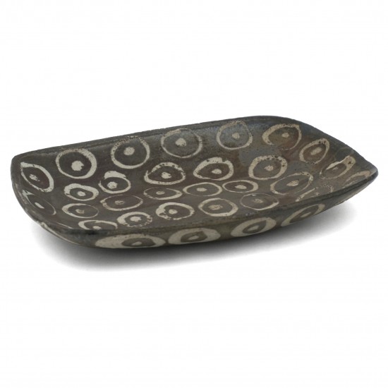 Stoneware Studio Platter in Brown and gray