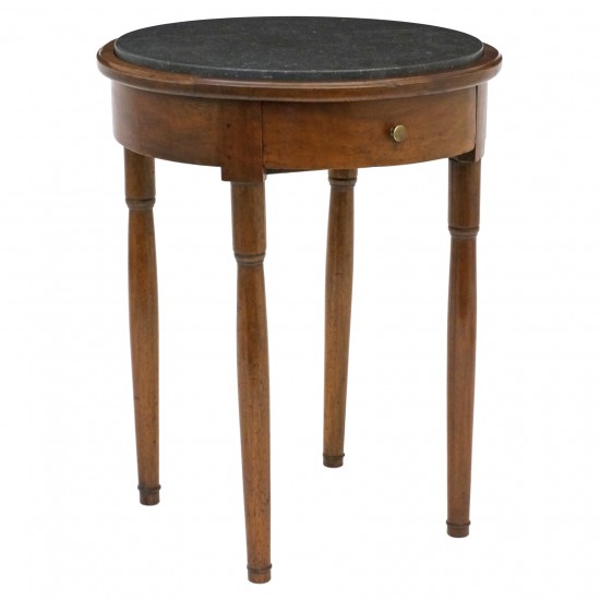 Circular Walnut Table with Belgian Bluestone Top