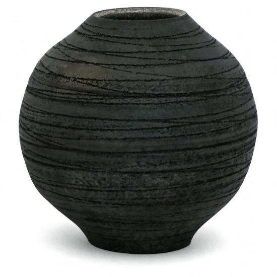 Black Raku Fired Vase