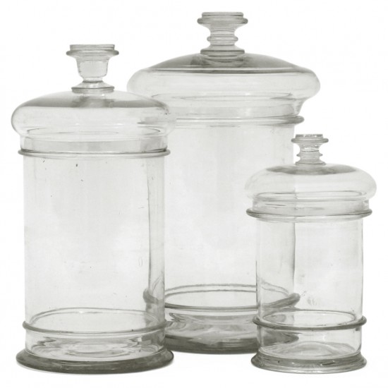 Set of Three Glass Cuisine Jars
