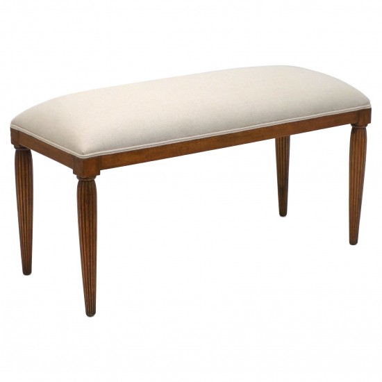 Upholstered Bench with Tapered Wood Legs