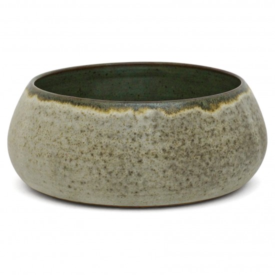 Light Gray/Green Stoneware Bowl