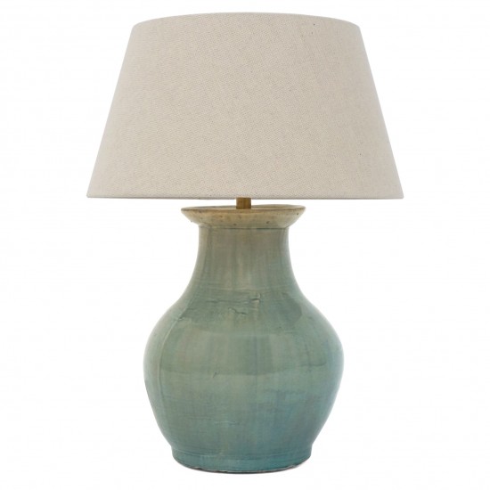 Celadon Stoneware Table Lamp B8431, Stoneware Table Lamp