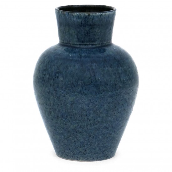 French Blue Textured Vase