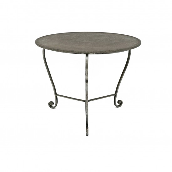 French Steel Table with Marble Top