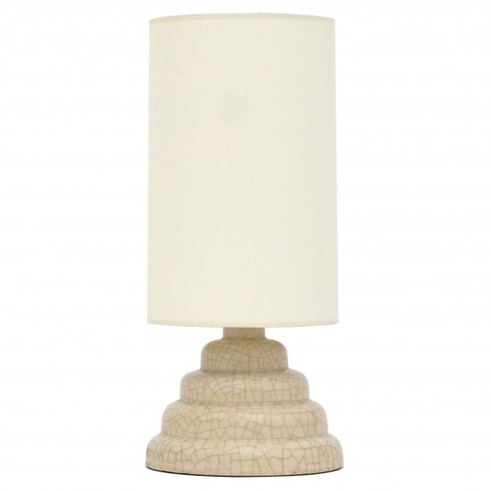 Crackle Glazed Stepped Stoneware Table Lamp