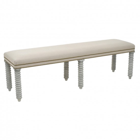Upholstered Bench with Painted Legs