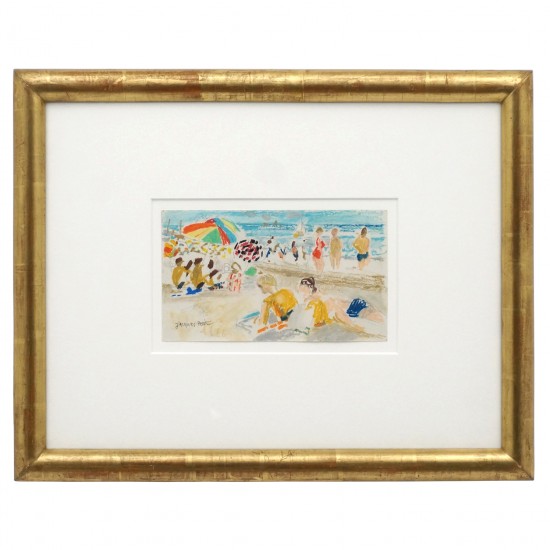 Watercolor and Pastel Beach Scene by Jacques Petit