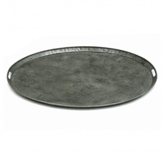 French Oval Polished Steel Tray