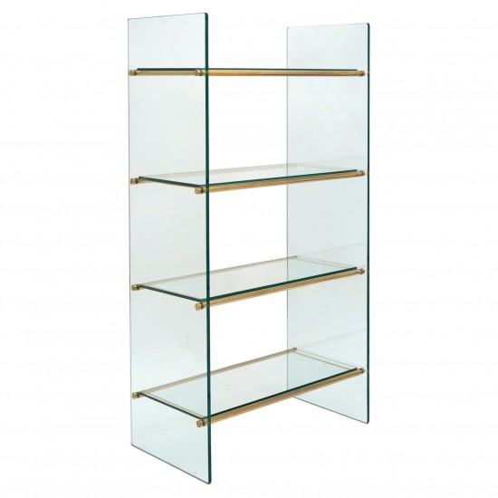 Four Shelf Brass And Glass Etagere B8620 Bk Antiques