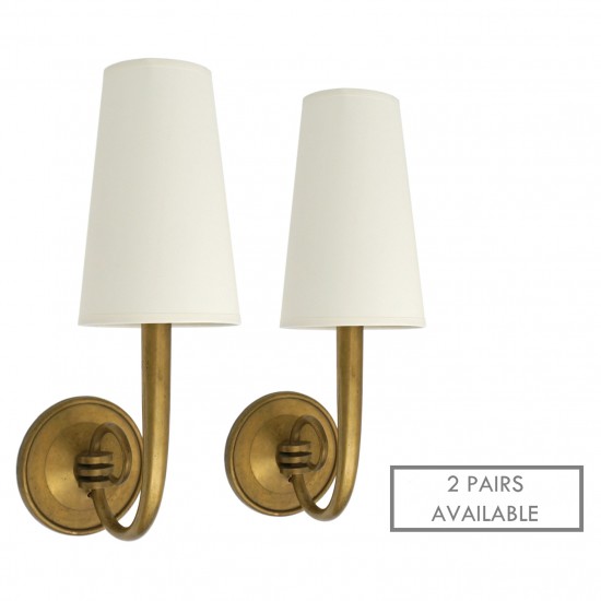 Pair of Gilded Bronze Sconces by Jean Pascaud