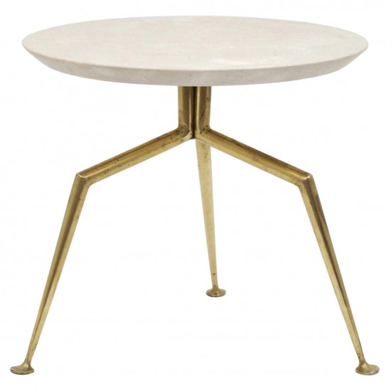 Brass “Spider” Table with Marble Top