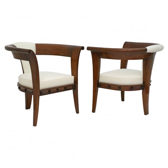Pair of Curved Back Mahogany Chairs