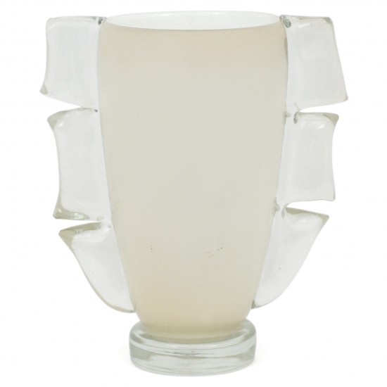 White Murano Glass Vase by Cenedese