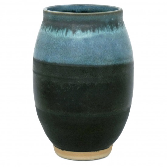 Blue and Charcoal Stoneware Vase