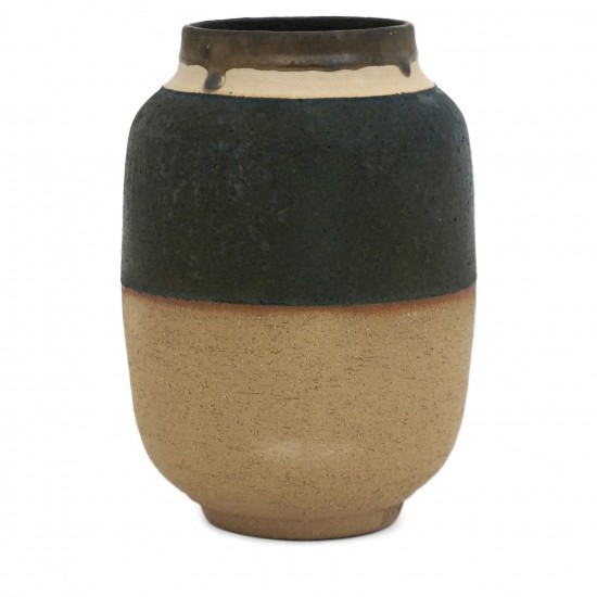 Black and Beige Terra Cotta Vase