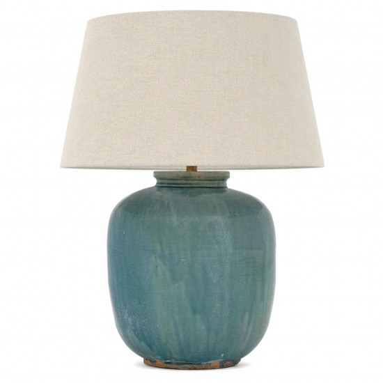 Blue/Green Wash Stoneware Lamp