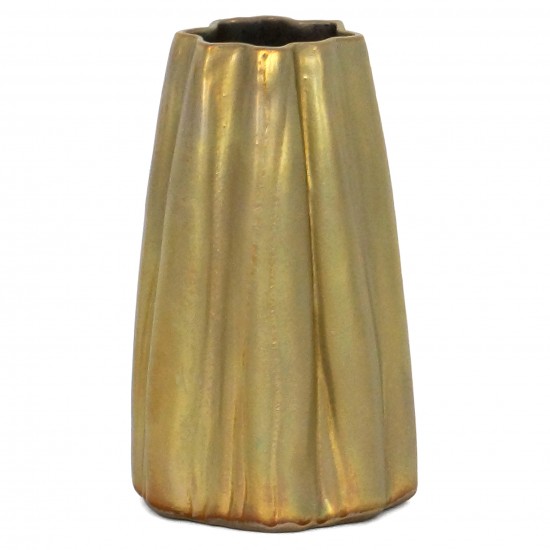 Hand Built Gold Ceramic Vase