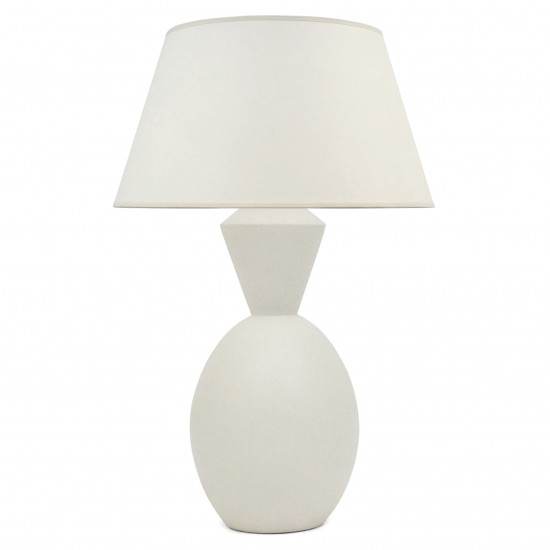 White Matte Shaped Ceramic Table Lamp