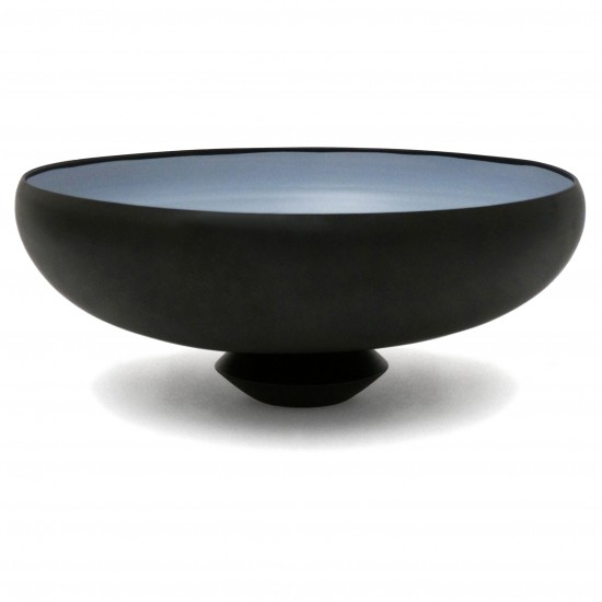 Matte Black Bowl with Blue Interior