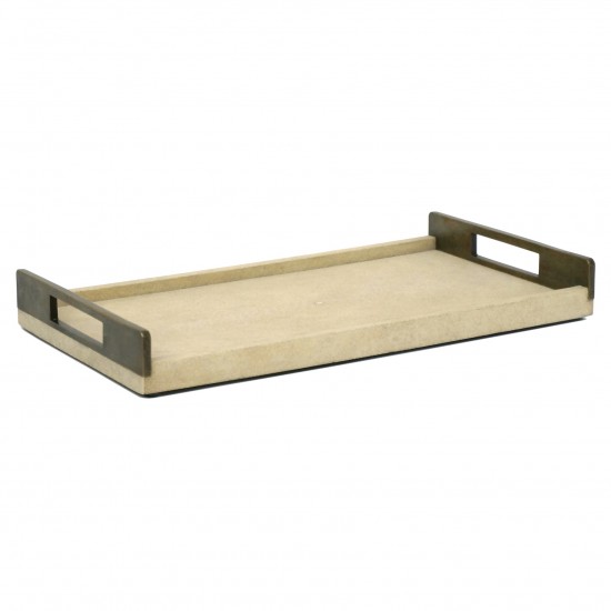 Shagreen Tray with Brass Handles