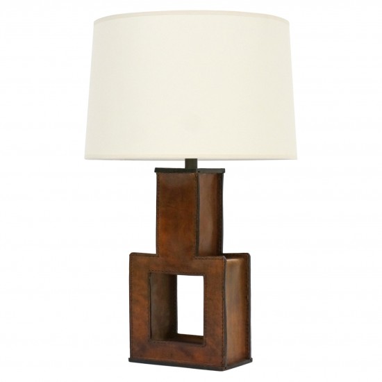 French Leather Table Lamp