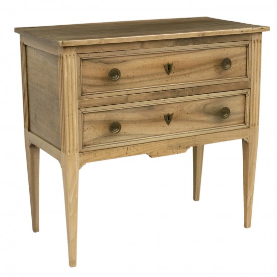 Two Drawer Bleached Walnut Commode