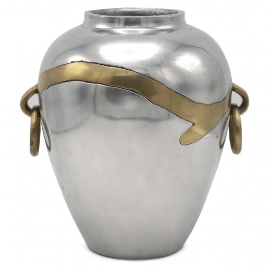 Aluminum and Brass Vase by Alfonso Marquez