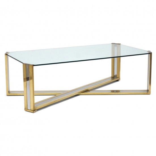 Brass and Chrome Coffee Table