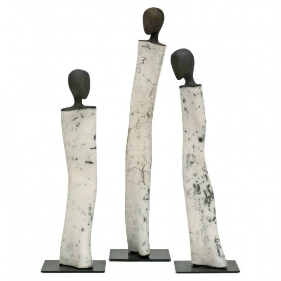 Set of Three Figural Sculptures by Roselyne Montassier-Cormier