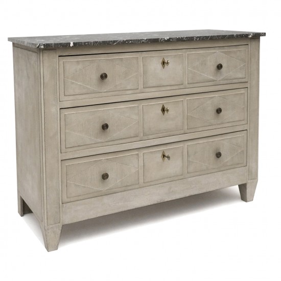 Painted Three Drawer Commode