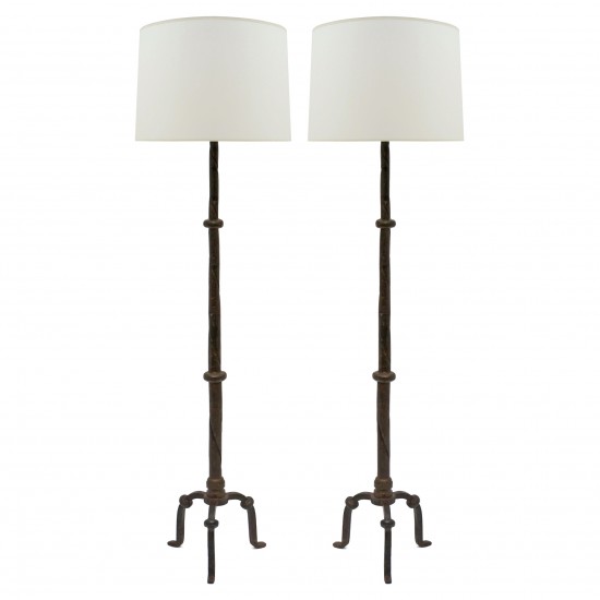Pair of Iron Standing Lamps