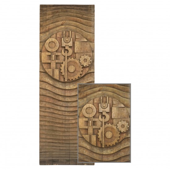 Large Carved Wood Wall Sculpture