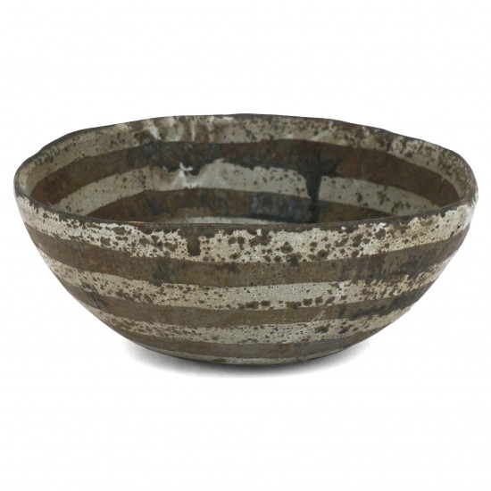 Brown and Gray Stoneware Bowl