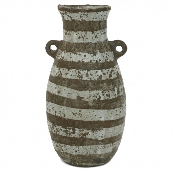 Brown and Gray Stoneware Vase