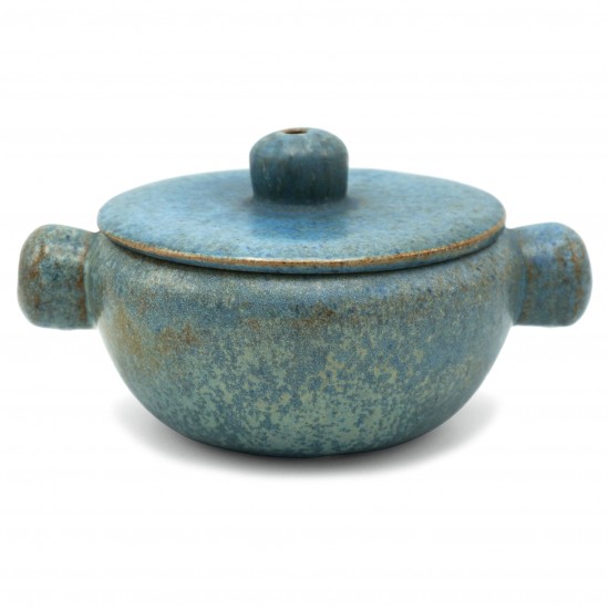 Dutch Blue Ceramic Bowl with Lid