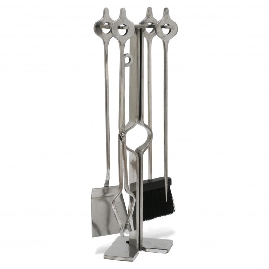 French Polished Steel Fireplace Tools