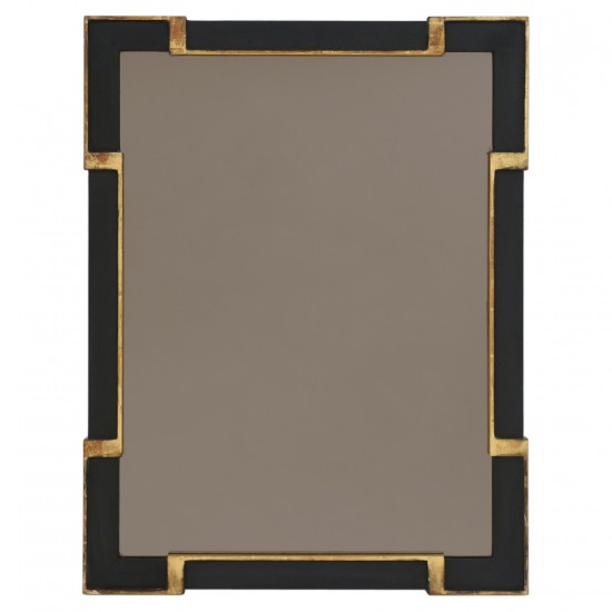 Black and Gilded Wood Mirror