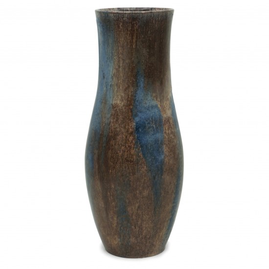 Blue and Brown Stoneware Vase