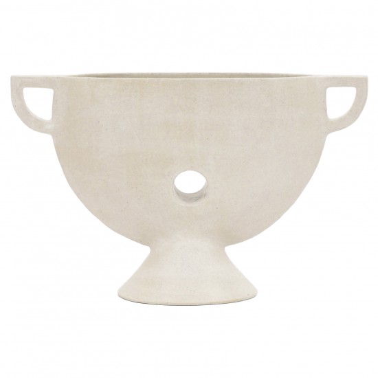 White Ceramic Shaped Vase by John Born