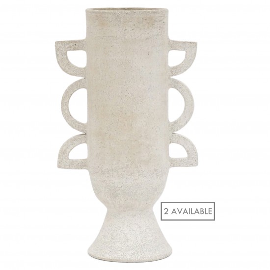 White Ceramic Shaped Vase by John Born