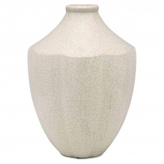 White Crackle Ceramic Vase