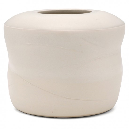 Shaped White Ceramic Vase