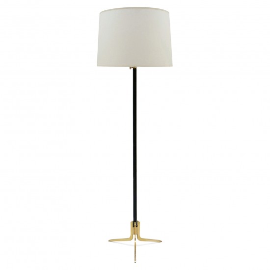 Leather and Brass Standing Lamp