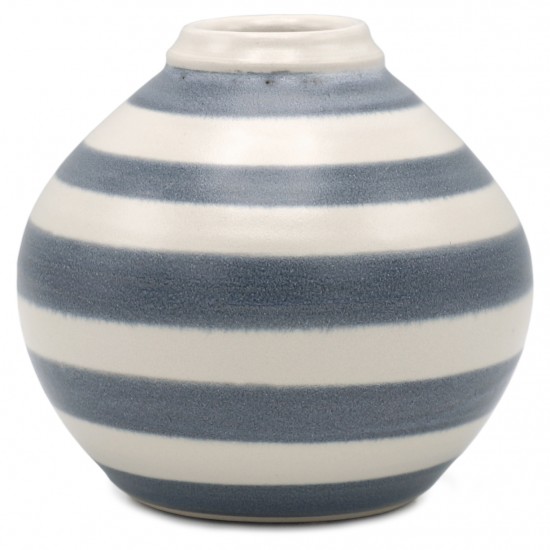 Small Blue and White Striped Vase