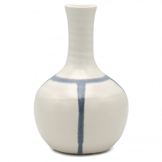 Small Blue and White Striped Vase