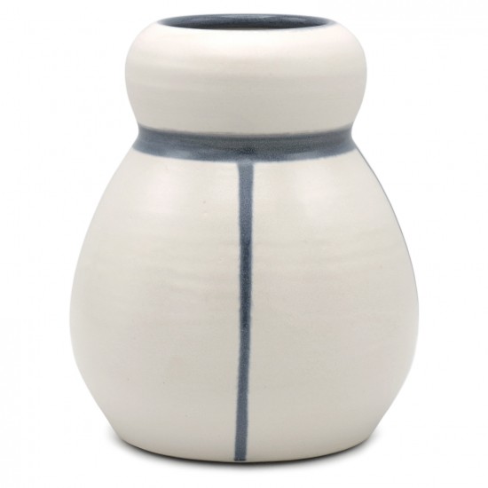 White and Blue Stoneware Vase