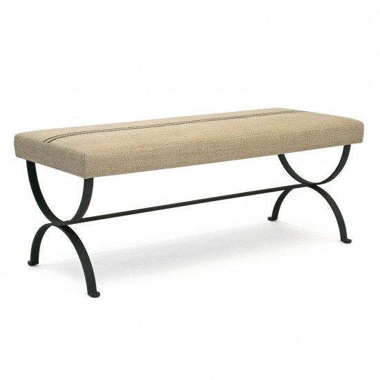 Black Iron Curule Form Bench