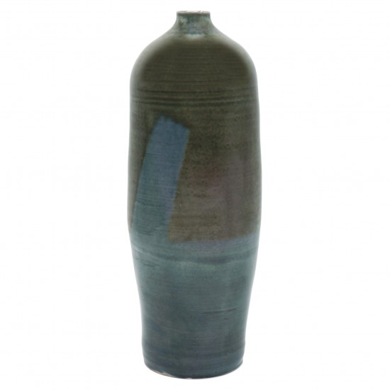 Blue and Green Stoneware Vase
