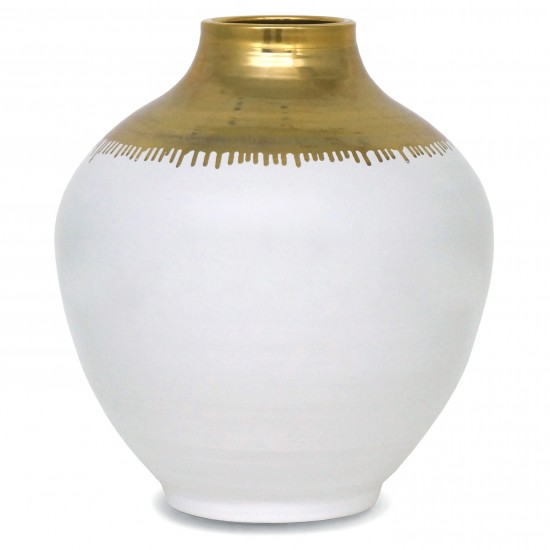 Large White and Gold Vase